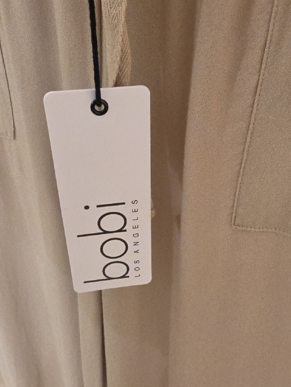 Bobi LA women’s  rayon wide leg pants in tan with drawstring  size M NWTS - Picture 5 of 11